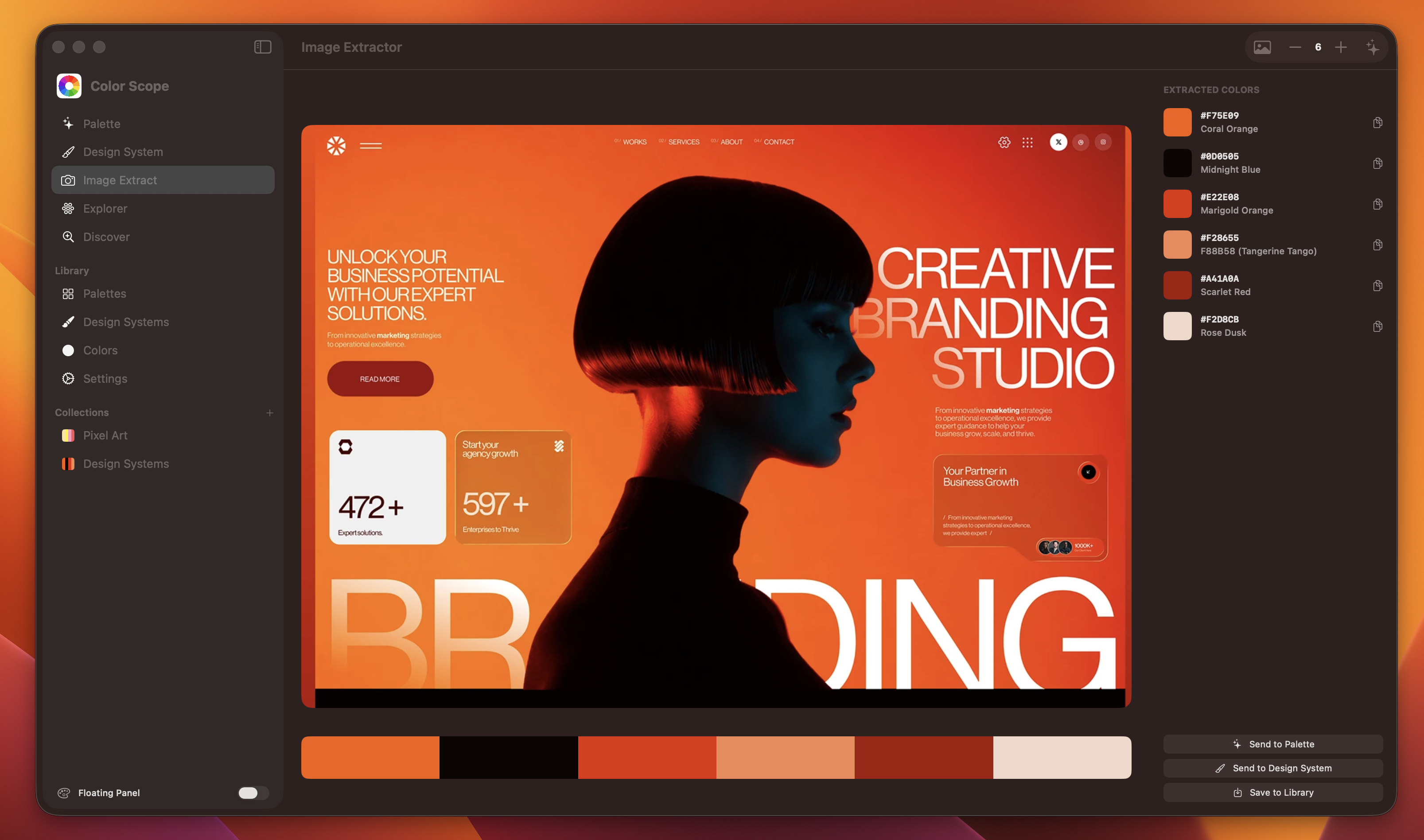 Image color extraction tool